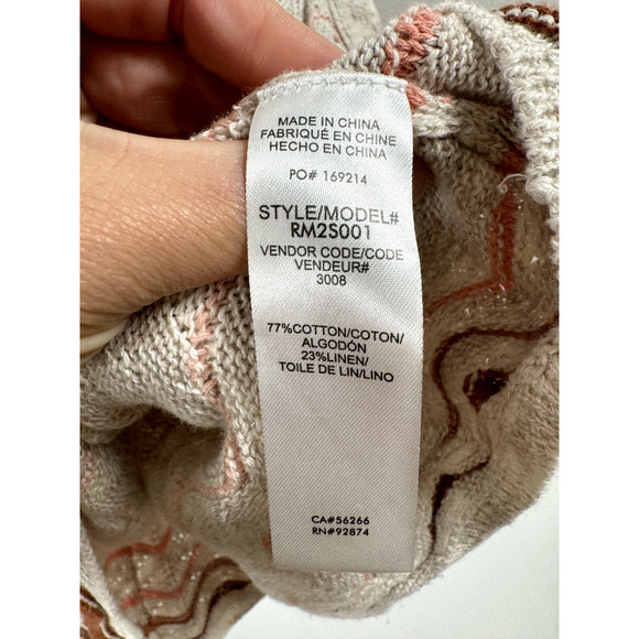 Splendid Sleeveless Linen Blend Open Knit Bohemian Quiet Luxury Coastal Tunic M - Picture 4 of 7